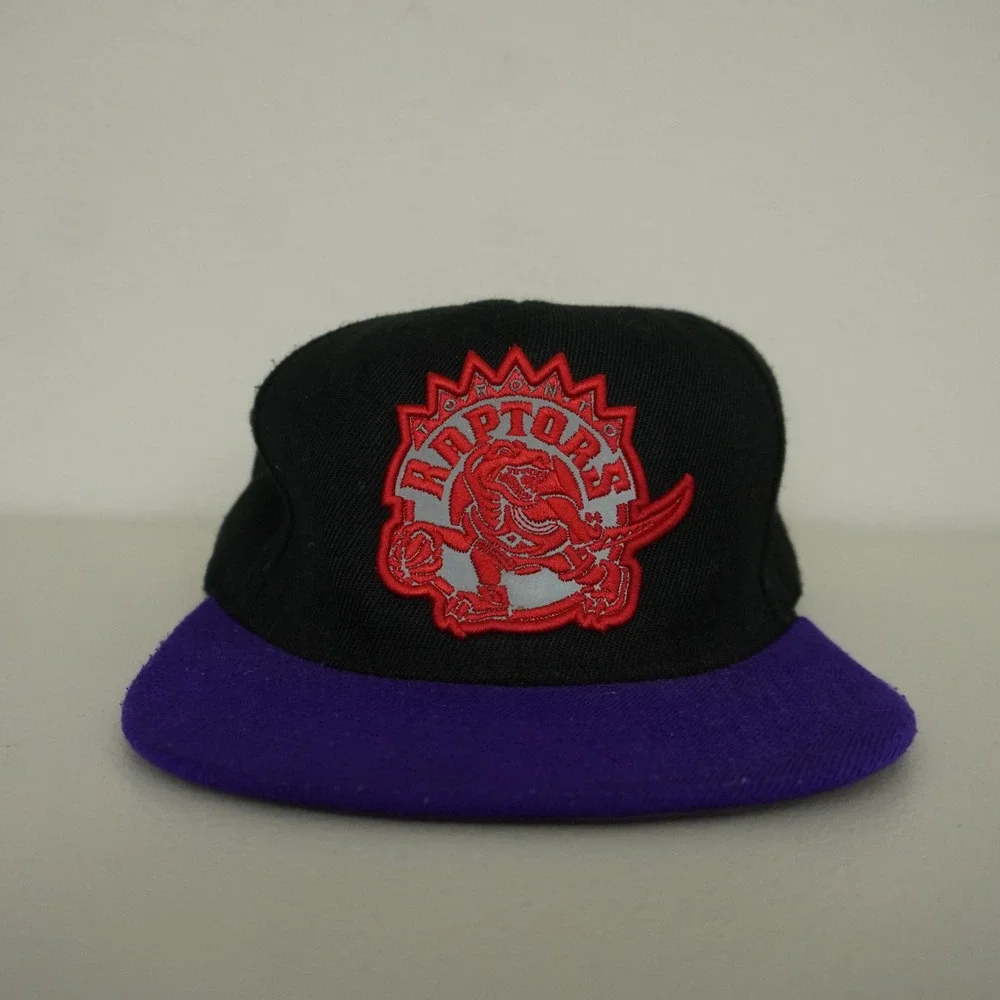 Mitchell & Ness Toronto Raptors Snapback Hat Black Purple HWC Logo